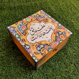 جعبه هدیه چوبی مدل سنتی طرح کاشی کد WB01