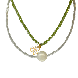 گردنبند طلا 18 عیار زنانه پانسی طرح پروانه کد nem14