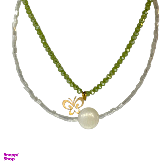 گردنبند طلا 18 عیار زنانه پانسی طرح پروانه کد nem14