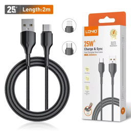 کابل شارژ USB به Type-C الدینیو مدل LS852 طول 2 متر
