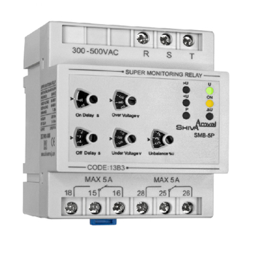 رله سوپر کنترل فاز شیوا امواج مدل SMB-5P کد 13B3 بسته 5 عددی