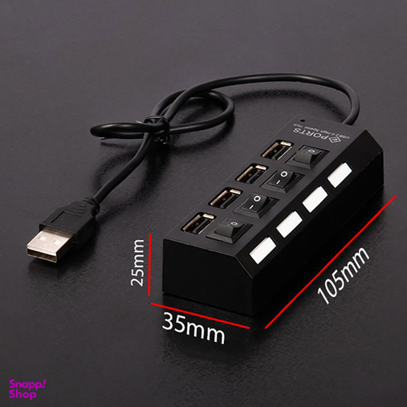 هاب 4 پورت USB 2.0 پورتز مدل HI-SPEED
