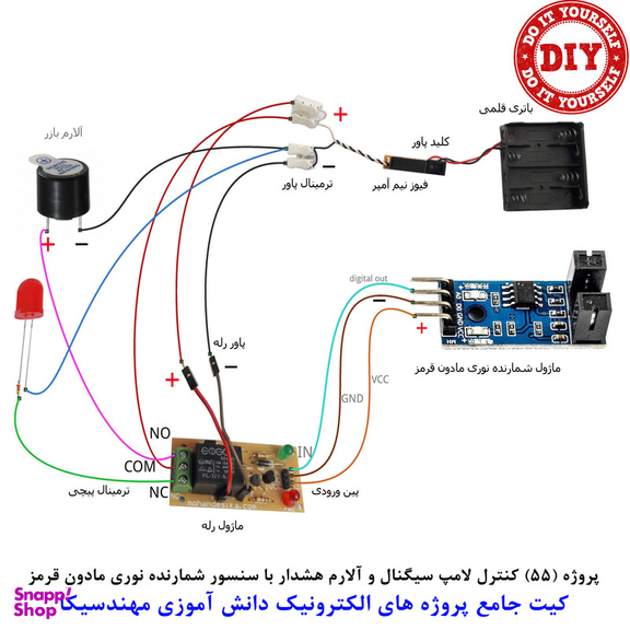کیت آموزش الکترونیک مهندسیکا مدل 55 پروژه جامع دانش آموزی DIY+55