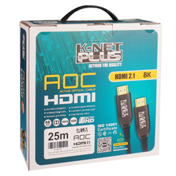 کابل 2.1 HDMI فیبر نوری کی نت پلاس مدل KP-A160 طول 25 متر