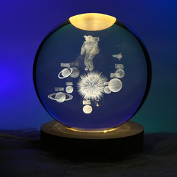 چراغ خواب مدل گوی کریستالی 3D طرح فضانورد