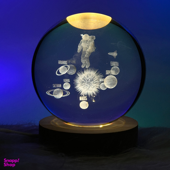 چراغ خواب مدل گوی کریستالی 3D طرح فضانورد