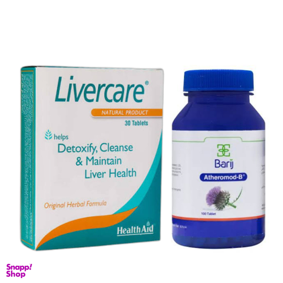 پک 2 عددی تقویت کبد لیورکر هلث اید بسته 30 عددی و آترومد بی باریج اسانس بسته 100 عددی
