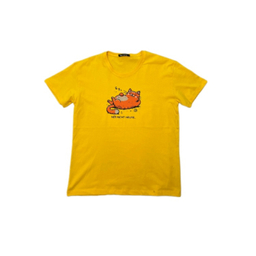 تیشرت زنانه مدل گربه تنبل کد Solo t21 رنگ زرد