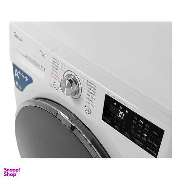 ماشین لباسشویی اتوماتیک جی پلاس مدل GWM-M880W ظرفیت 8 کیلوگرم