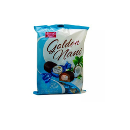 تافی شیری با مغزی نارگیل و روکش شکلاتی Golden Nani شیرین عسل وزن 400 گرم
