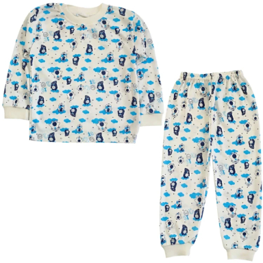 ست تیشرت آستین بلند و شلوار راحتی نوزادی مدل پنگوئن کد 4154 رنگ سفید