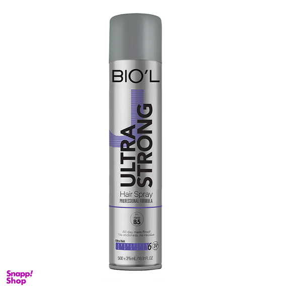 اسپری حالت دهنده مو بیول مدل Ultra Strong حجم 500 میلی لیتر