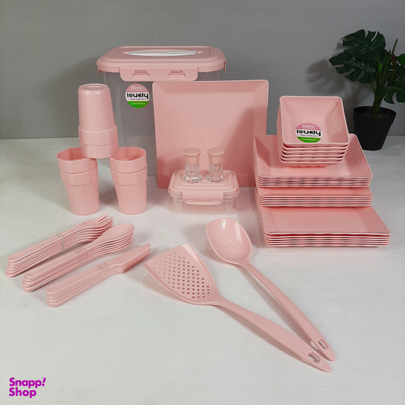 سبد پیک نیک و سرویس مسافرتی لاولی پلاست 58 پارچه کد TIK1160F