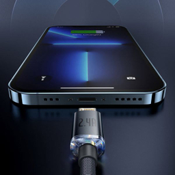 کابل تبدیل USB به لایتنینگ باسئوس مدل Crystal Shine طول 2 متر