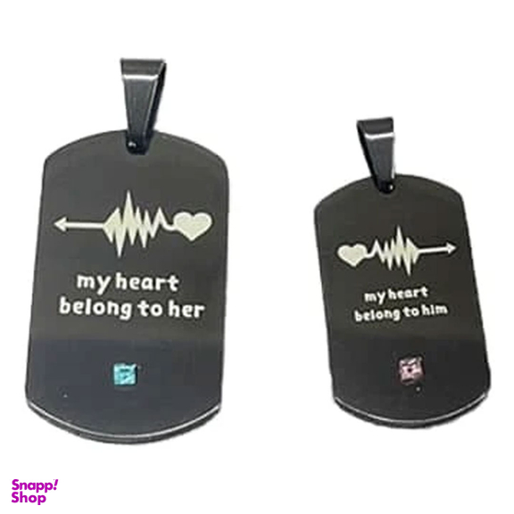 آویز گردنبند مدل قلب و بینهایت کد 110470 مجموعه 2 عددی