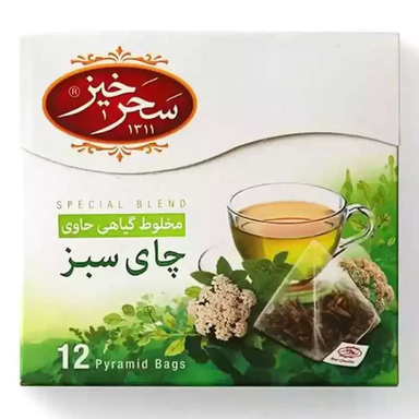 دمنوش مخلوط چای سبز سحرخیز بسته ۱۲ عددی