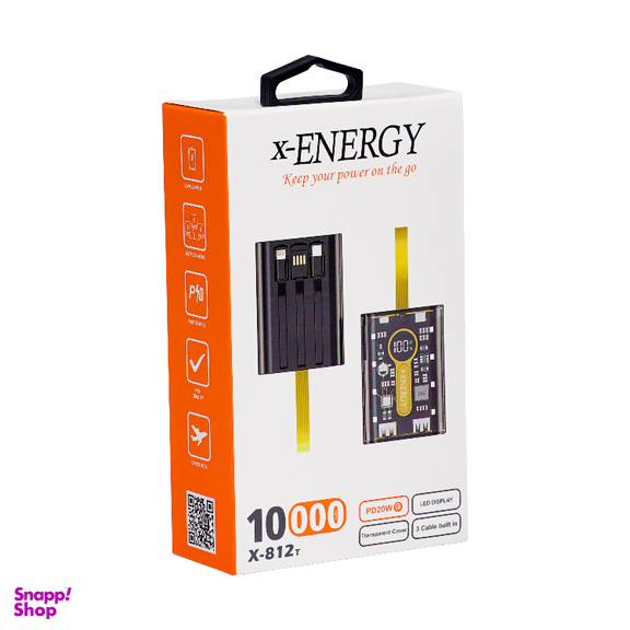 پاوربانک ایکس-انرژی مدل X-812T 20W ظرفیت 10000 میلی آمپر ساعت