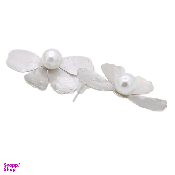 گوشواره زنانه مدل نیم گل همراه مروارید کد 332