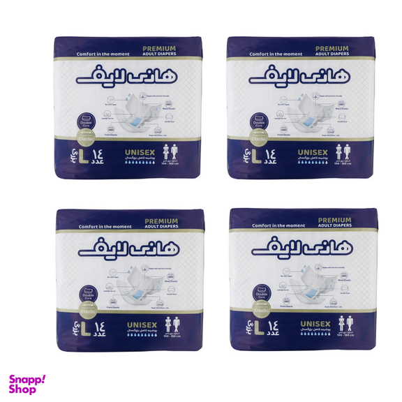 پوشینه بزرگسال هانی لایف مدل 004 سایز بزرگ ۴ بسته 14 عددی