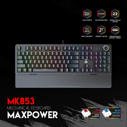 کیبورد باسیم مخصوص بازی فنتک مدل Maxpower MK853V2 Red Switch