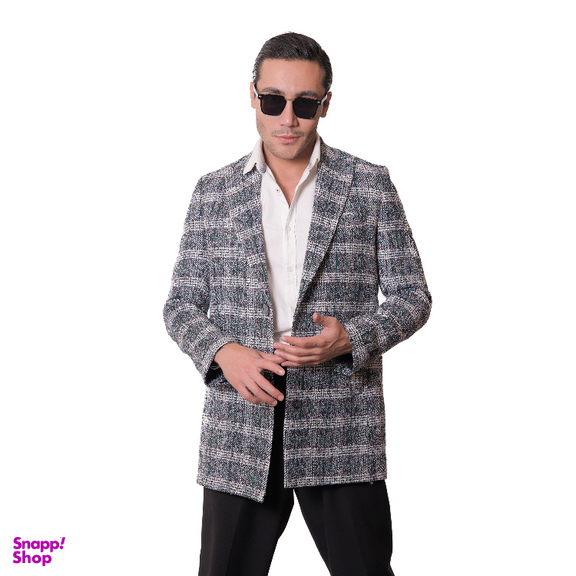 پالتو مردانه مدل چهارخانه کشمیر رنگ سبز