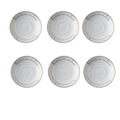 نعلبکی چینی زرین ایران مدل زیر استکان دوری 13 رومانا درجه عالی بسته 6 عددی