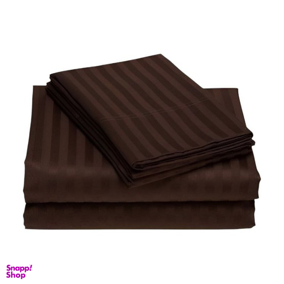 ست ملحفه و روبالشی دونفره 3 تکه مدل هتلی پارالل سایز 180×200 سانتی متر