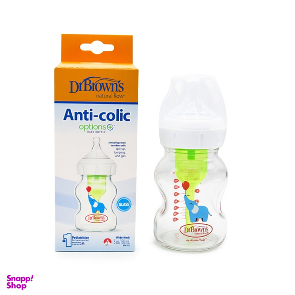 شیشه شیر دکتر براونز طرح فیل کد WB51621 گنجایش 150 میلی لیتر