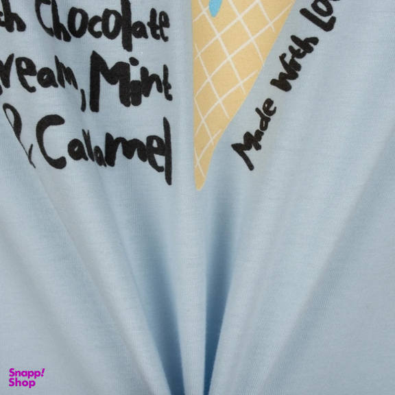 ست تیشرت و شلوارک زنانه رنگ آبی روشن مدل GD-17360256