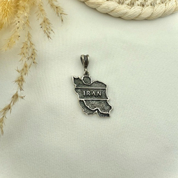 پلاک گردنبند نقره 925 عیار طرح ایران کد 45010 PLK