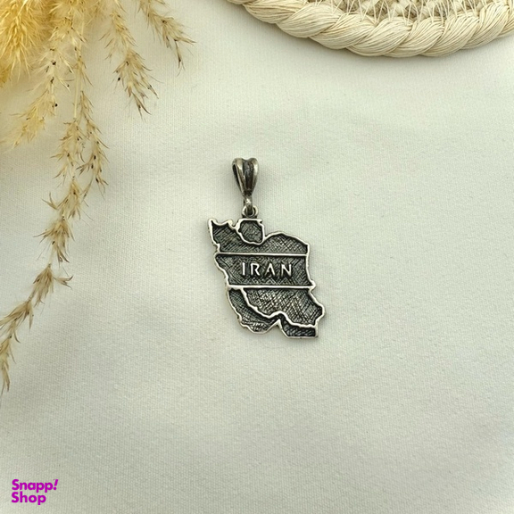 پلاک گردنبند نقره 925 عیار طرح ایران کد 45010 PLK