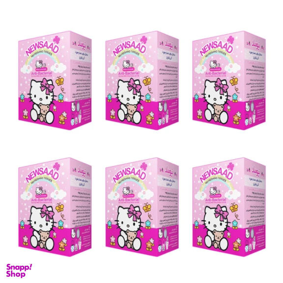 دستمال مرطوب کودک نیوساد مدل girl 04 مجموعه ۶ بسته 12 عددی