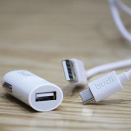 شارژر فندکی بودی (Budi) مدل M8J062Tm به همراه کابل تبدیل USB-C