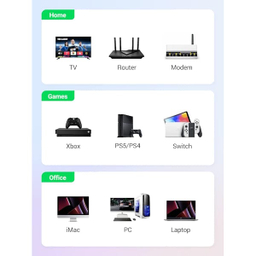 کابل شبکه CAT7 یوگرین مدل NW150 کد 80420 طول 50 سانتی‌ متر