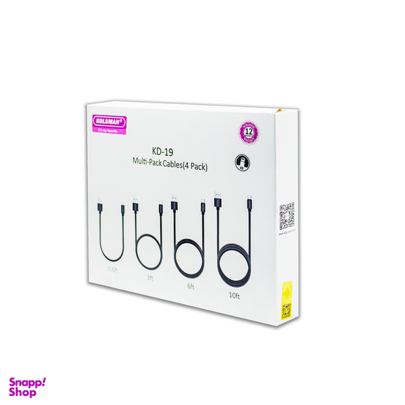 کابل تبدیل USB به لایتنینگ کلومن مدل DK - 19 مجموعه 4 عددی
