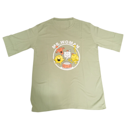 تیشرت زنانه طرح MS.WOMAN کد 8900 رنگ سبز روشن