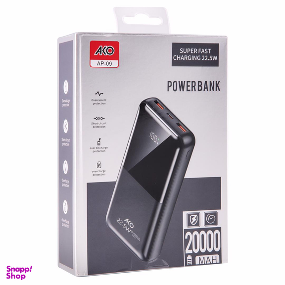 پاوربانک آکو مدل AP-09 Super Fast ظرفیت 20000 میلی آمپر ساعت