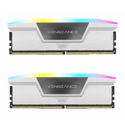 رم دکستاپ کورسیر مدلVengeance RGB DDR5 32GB Dual 5200MHz ظرفیت ۳۲ گیگابایت رنگ سفید