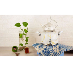 ست کتری قوری کروپ ست مدل رنگی ماربل کد 915