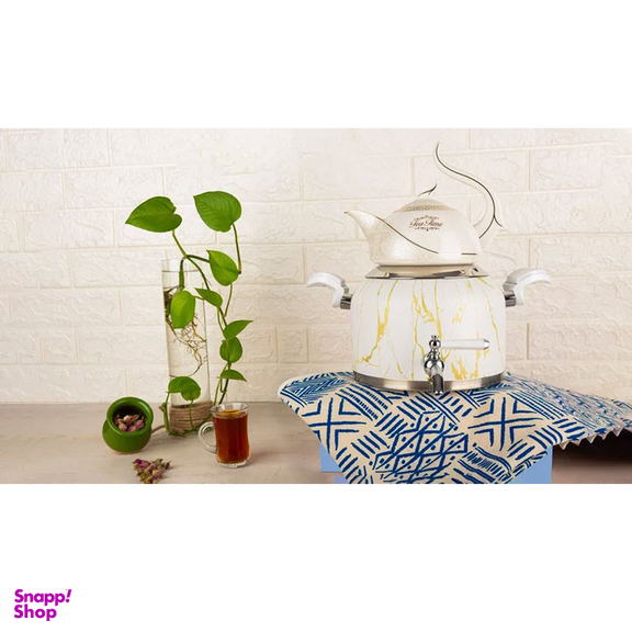 ست کتری قوری کروپ ست مدل رنگی ماربل کد 915