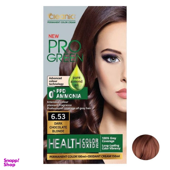 کیت رنگ مو کلینیک کیندی شماره 6.53 رنگ بلوند شکلاتی تیره