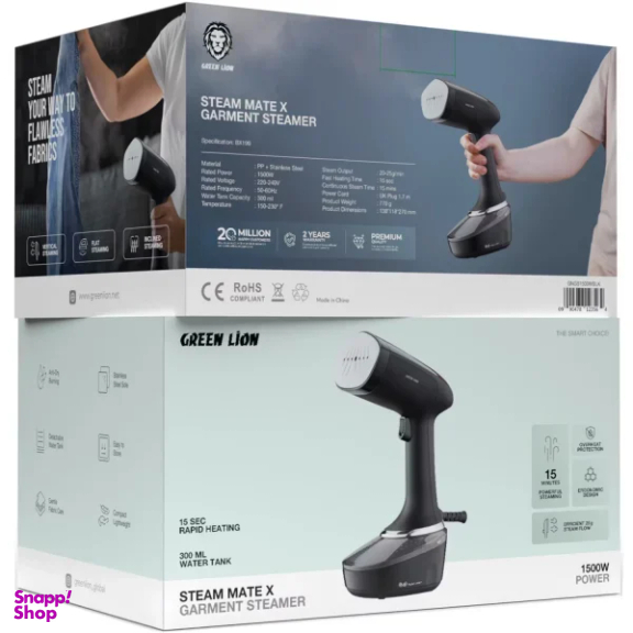 اتو بخار دستی گرین لاین مدل Steam Mate × GNGS1500WBLK