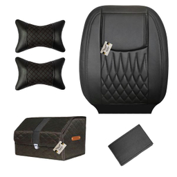 روکش صندلی خودرو سوشیانت مدل نیل مناسب پراید 131 به همراه پشت گردنی و جعبه و دور فرمان