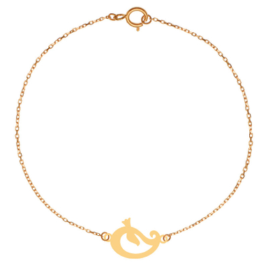 پابند طلا 18 عیار زنانه الن نار مدل بته جقه و پرنده 2089