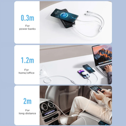 کابل تبدیل USB به Lightning/Type-C/MicroUSB لیتو مدل LD-49 طول 1 متر