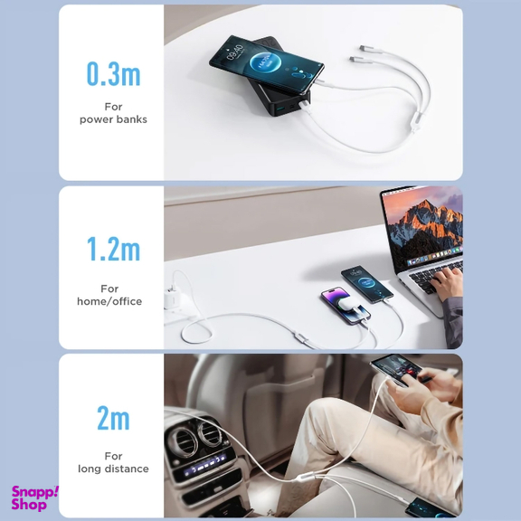 کابل تبدیل USB به Lightning/Type-C/MicroUSB لیتو مدل LD-49 طول 1 متر