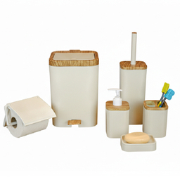 ست سرویس بهداشتی برتر مدل لیدوما طرح چوب مجموعه ۶ عددی