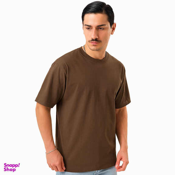 تیشرت مردانه مدل Basic رنگ قهوه ای شکلاتی