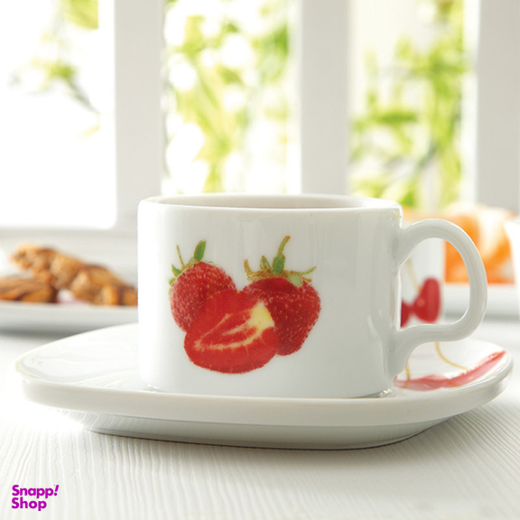 ست فنجان و نعلبکی 12 پارچه چینی زرین ایران مدل هما کلاس تروپیکال درجه یک