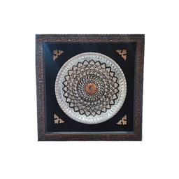 تابلو بشقاب قلم زنی طرح خورشیدی کد T1014